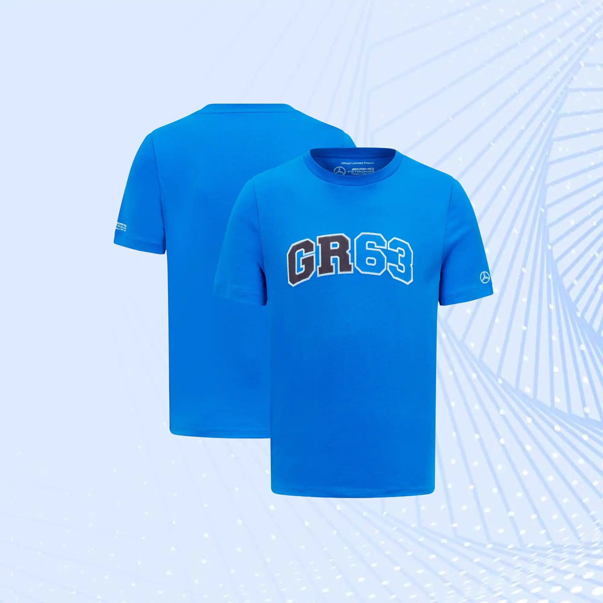 F1 George Russell 63 Mercedes AMG Petronas Formula 1 T-Shirt- Blue - view 1