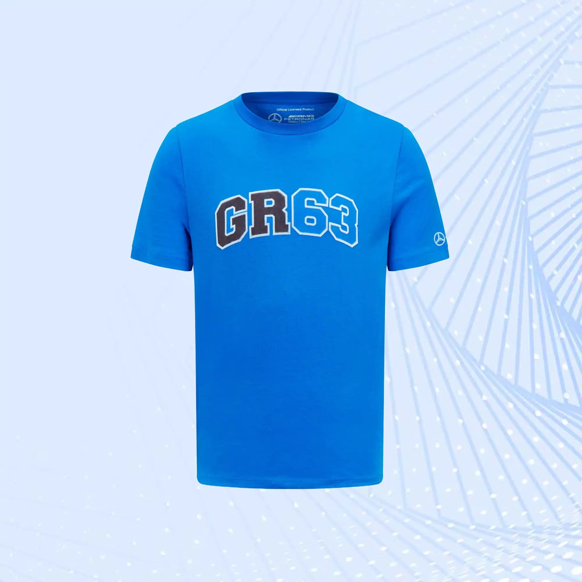 F1 George Russell 63 Mercedes AMG Petronas Formula 1 T-Shirt- Blue - view 2