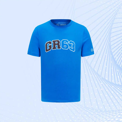 F1 George Russell 63 Mercedes AMG Petronas Formula 1 T-Shirt- Blue - view 2