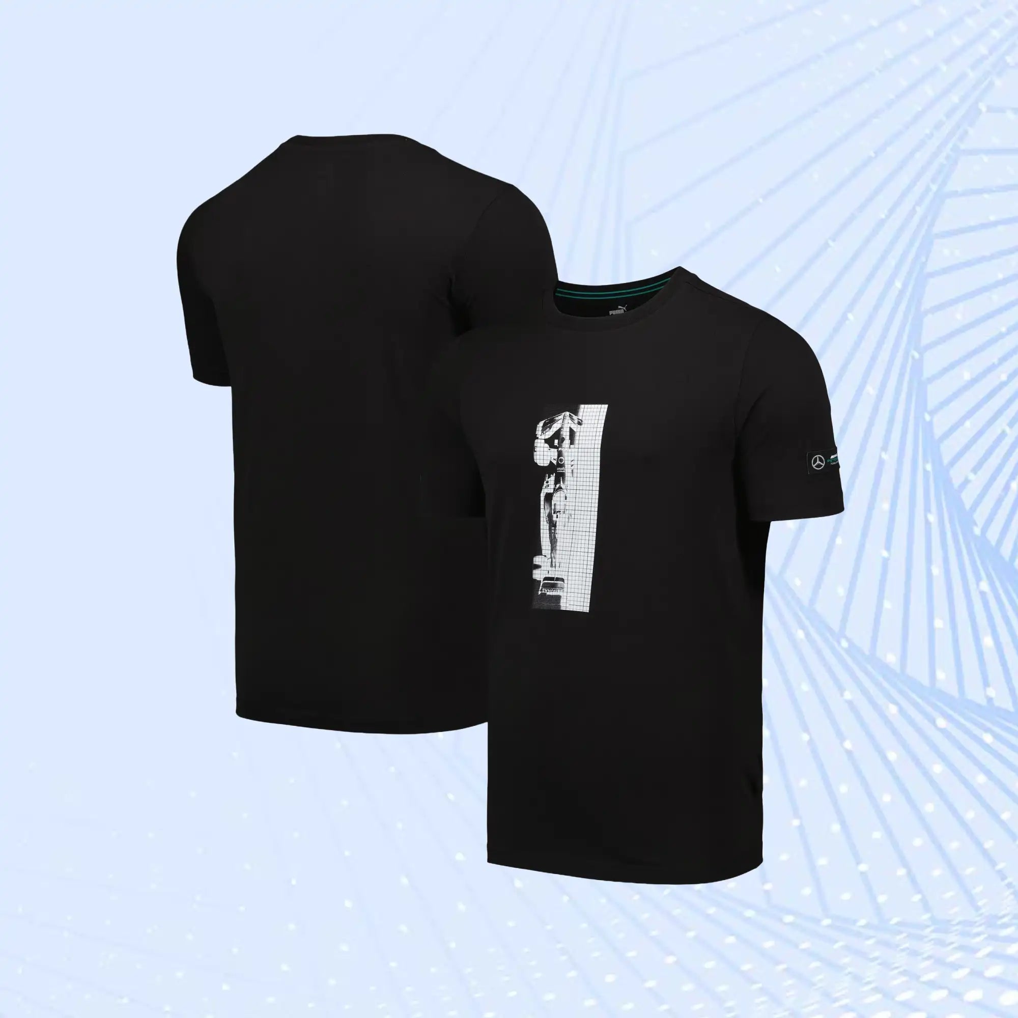 F1 Mercedes AMG Petronas Car Graphic T-Shirt by Puma- Black - view 1