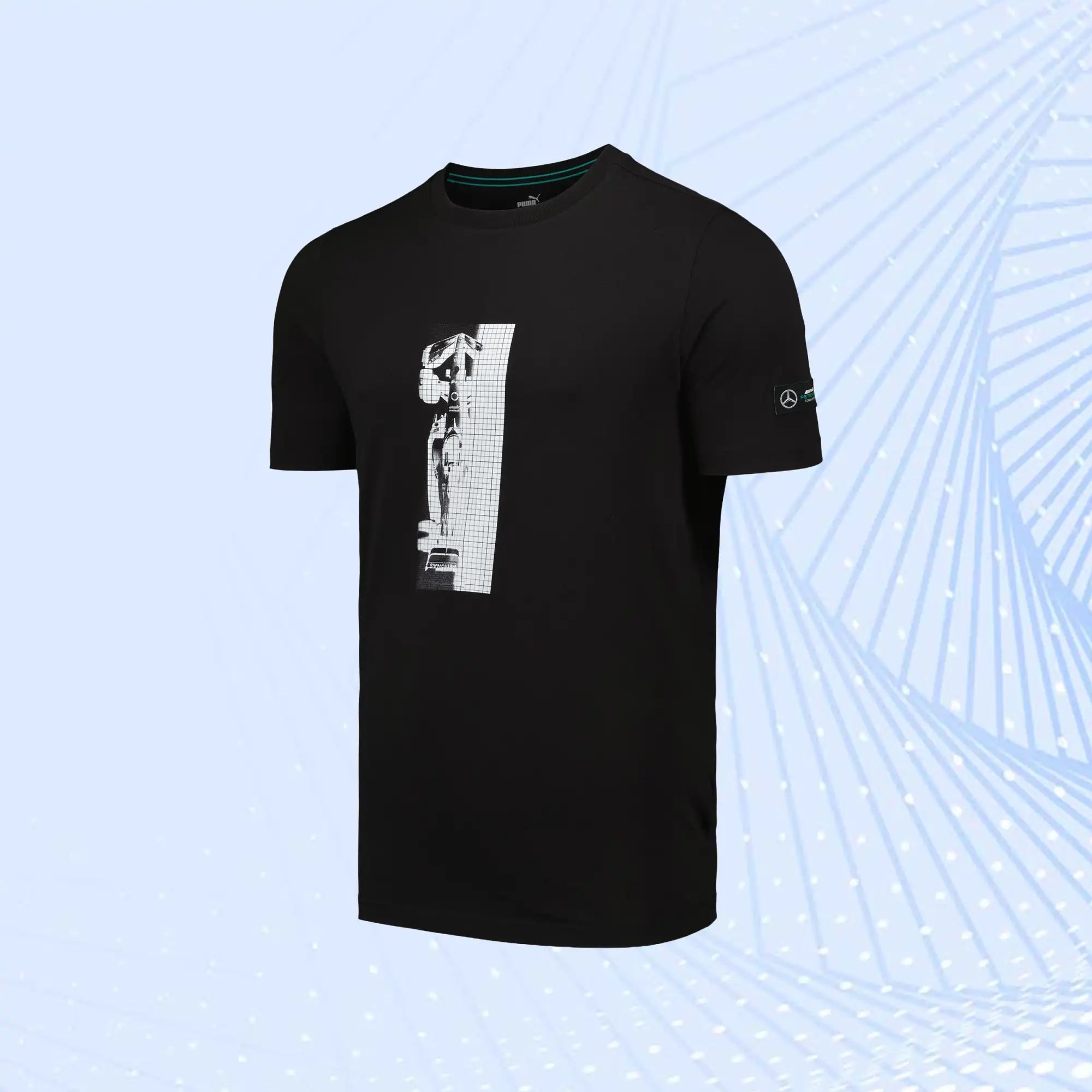 F1 Mercedes AMG Petronas Car Graphic T-Shirt by Puma- Black - view 2
