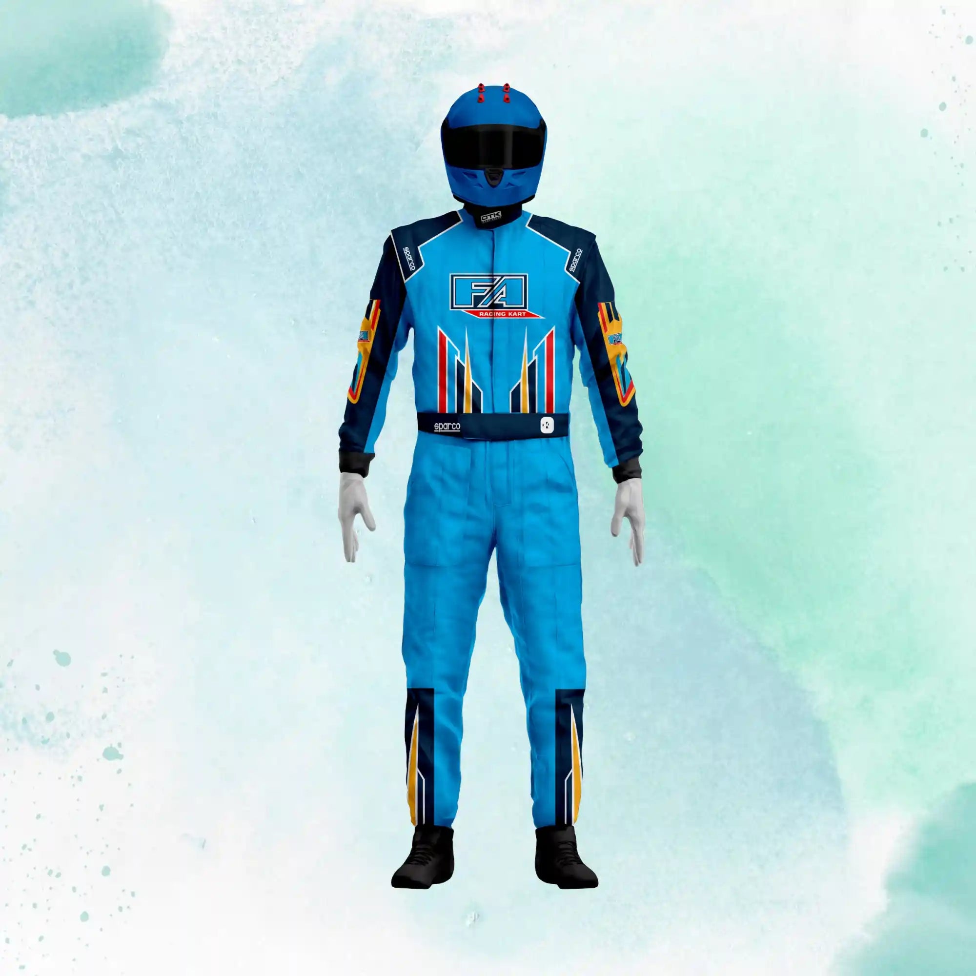 FA Karting Overall OMP Go Kart Replica Racing Sublimation Printed Suit 2016- 2019 - view 1