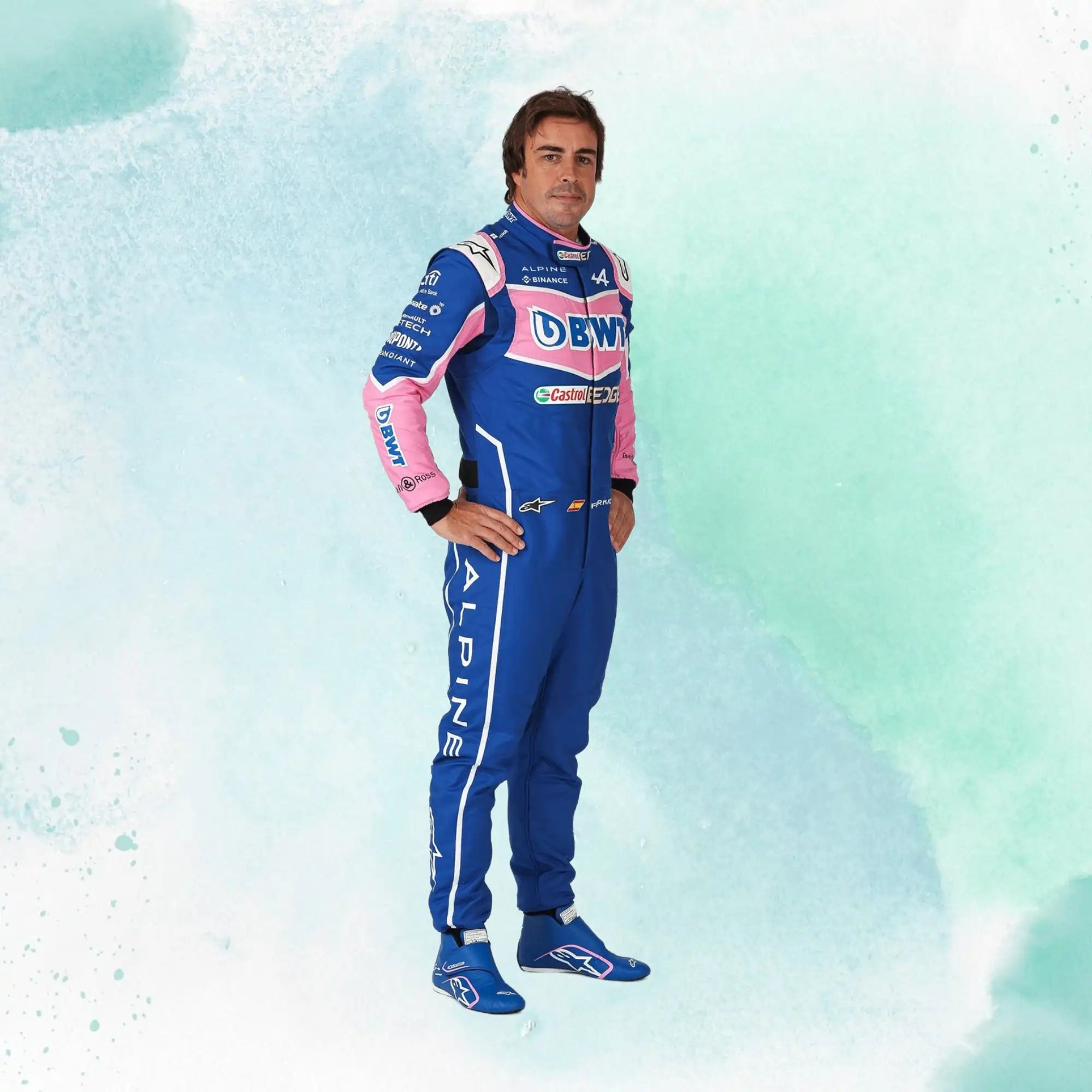 Fernando Alonso 2022 BWT Replica Racing Suit F1 Team Alpine - view 1