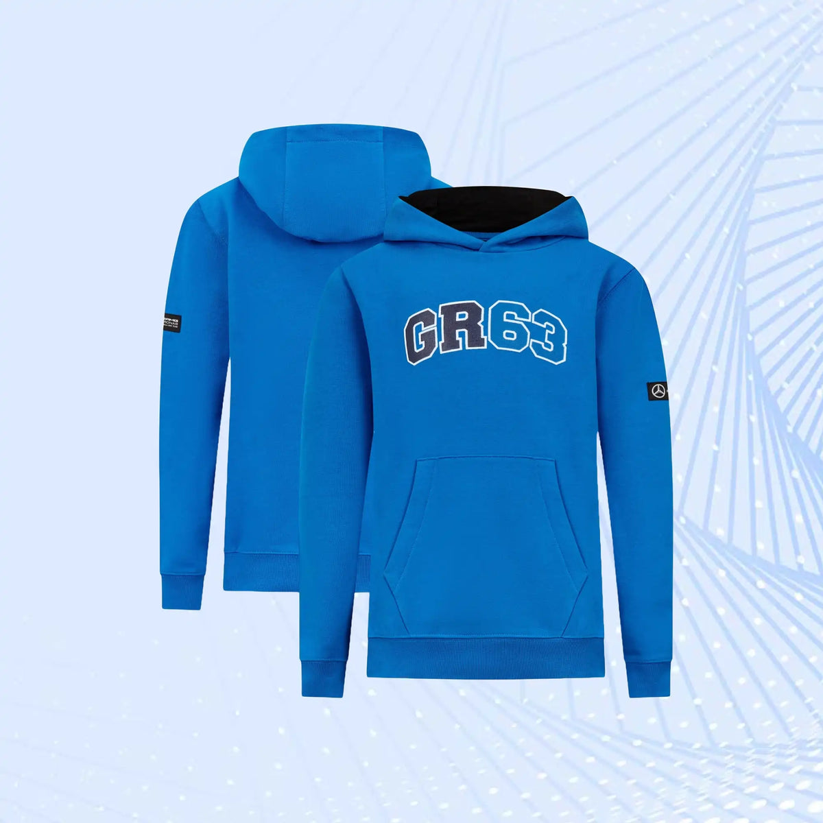 George Russell 63 F1 Mercedes AMG Petronas Formula 1 Hooded Sweat- Blue - view 1