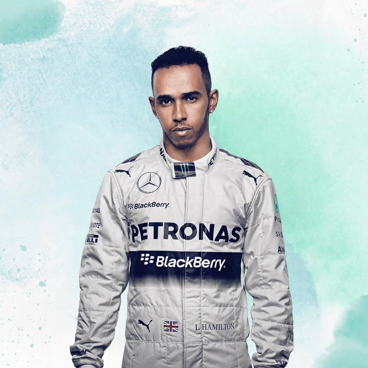 Lewis Hamilton 2015 Mercedes AMG Petronas F1 Replica Racing Suit - view 1