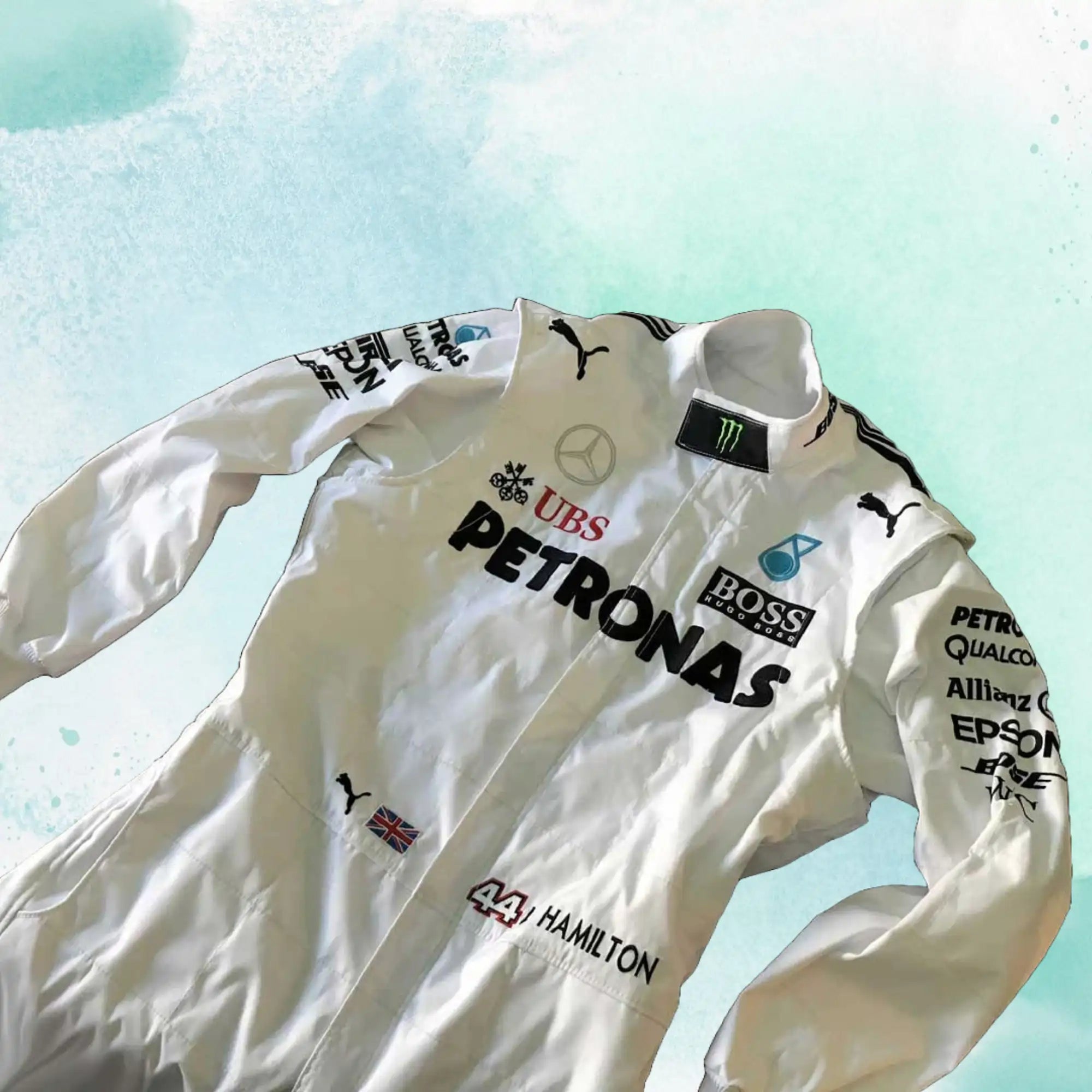 Lewis Hamilton 2017 Mercedes AMG Petronas Replica Embroidered Replica Race Suit - view 1