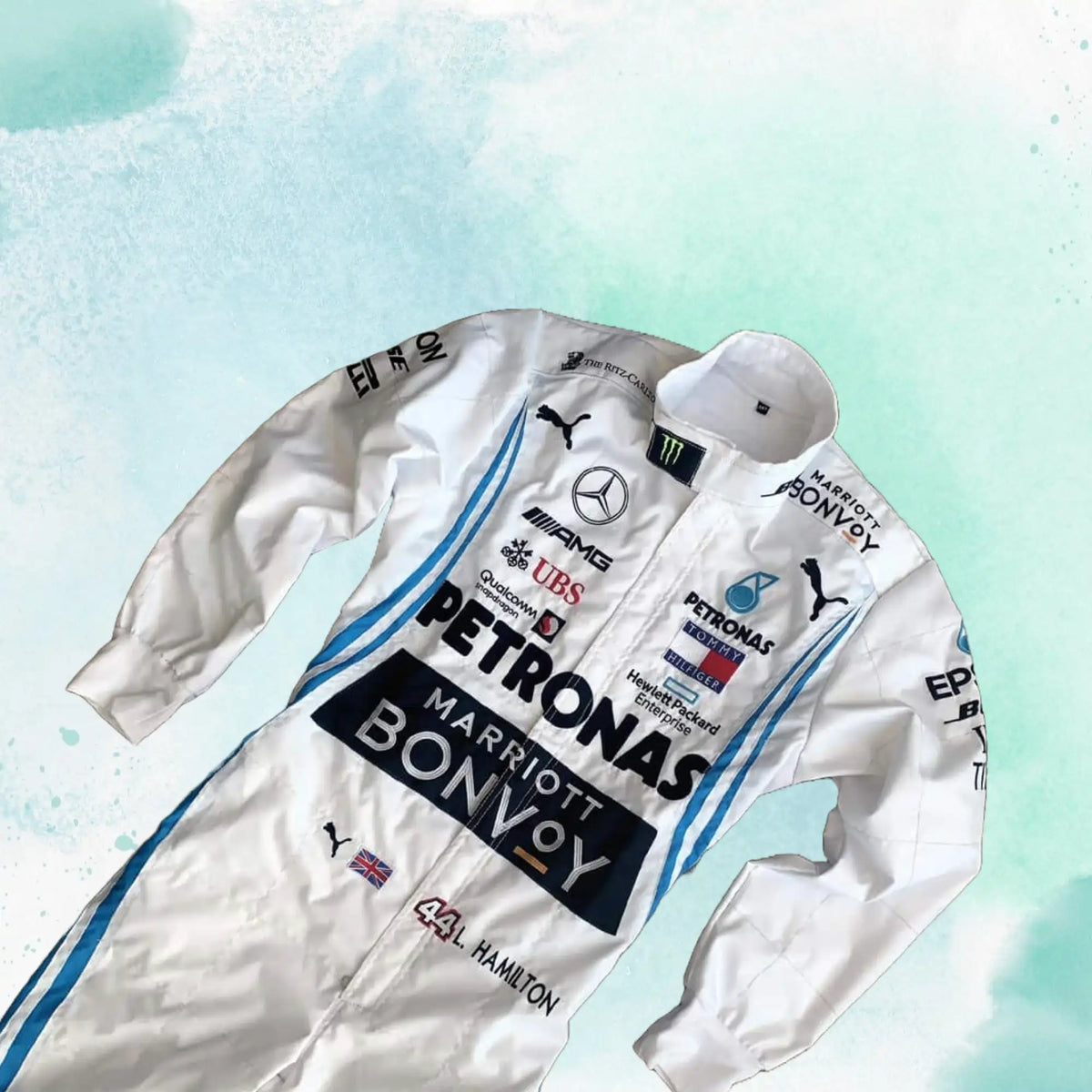 Lewis Hamilton 2019 Mercedes AMG Petronas F1 Replica Embroidery Race Suit - view 3