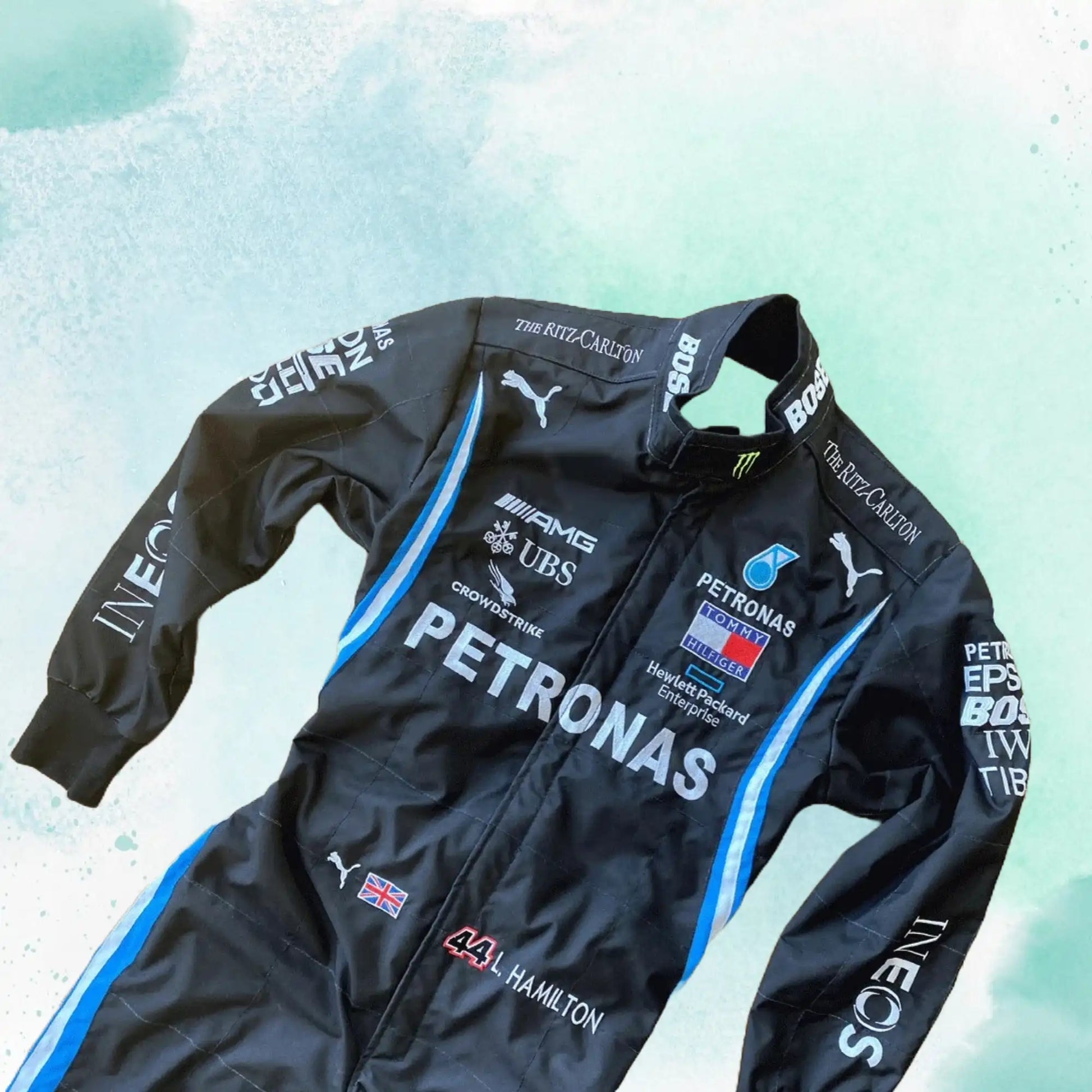 Lewis Hamilton 2022 F1 Mercedes AMG Petronas Replica Embroidery Race Suit - view 1