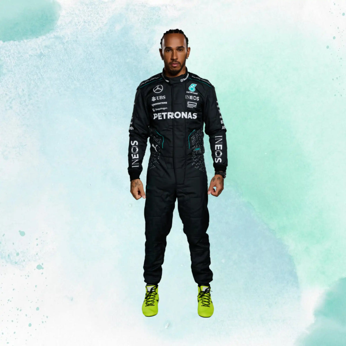 Lewis Hamilton 2024 Mercedes AMG F1 Replica Racing Suit - view 1