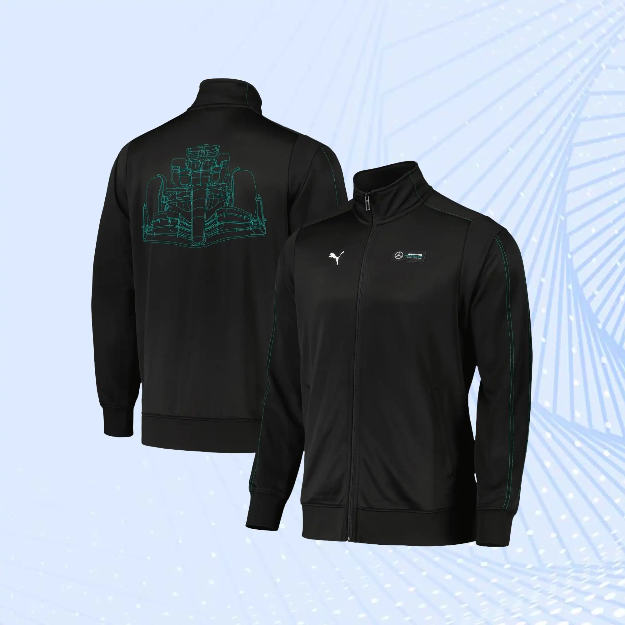 Mercedes AMG Petronas F1 Team MT7 Track Jacket by Puma- Black - view 1