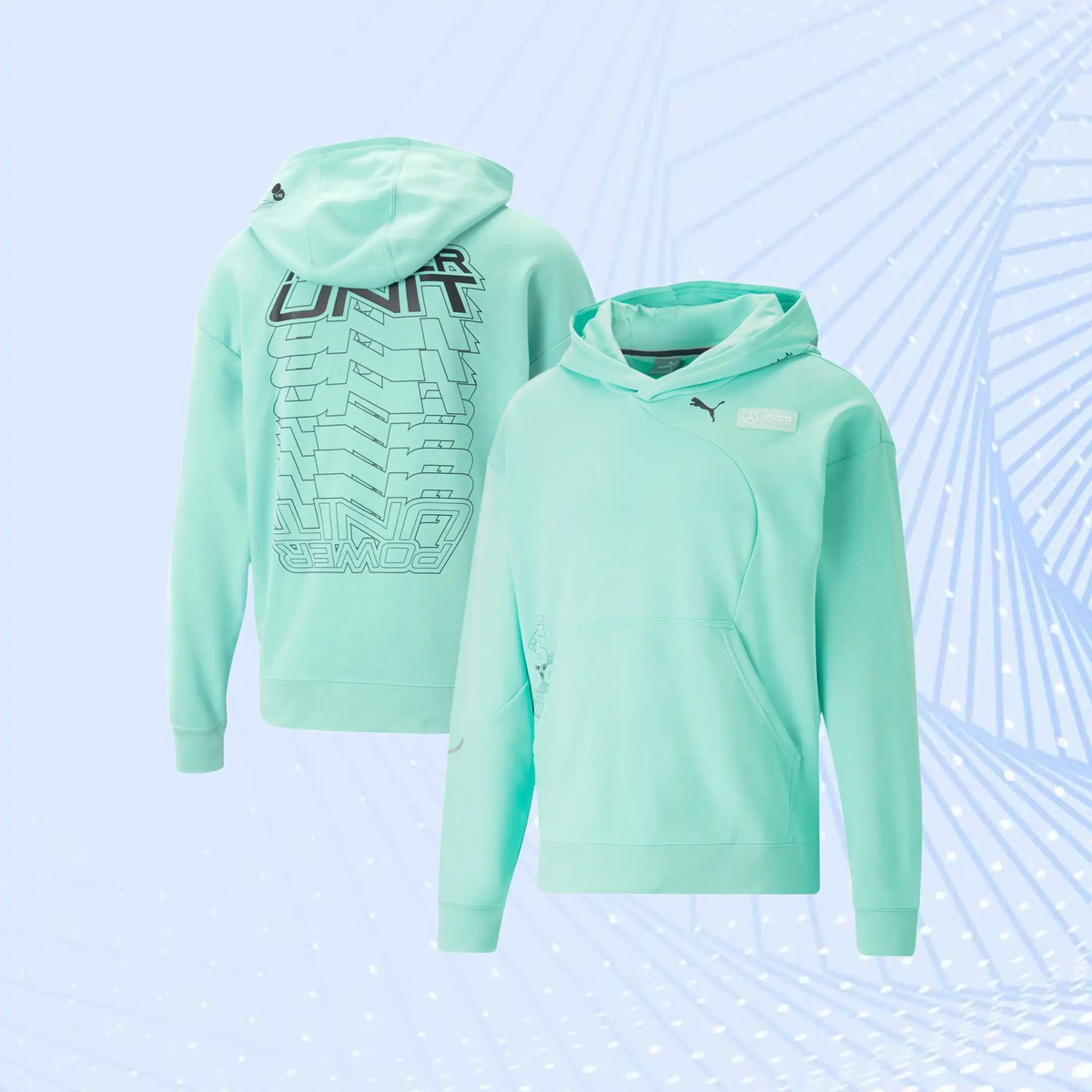 Mercedes AMG Petronas F1 Team Statement Hoodie by Puma- Green - view 1
