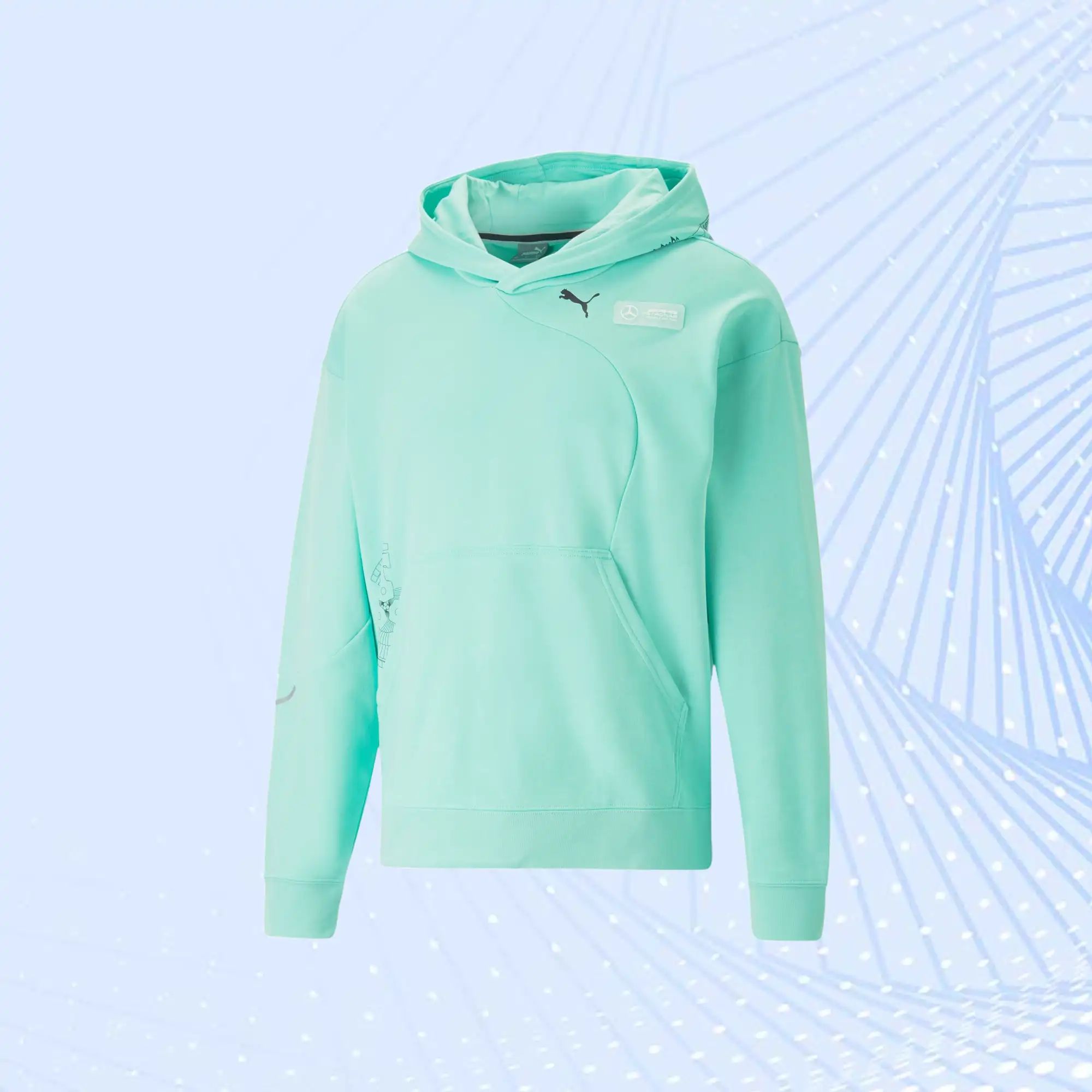 Mercedes AMG Petronas F1 Team Statement Hoodie by Puma- Green - view 2