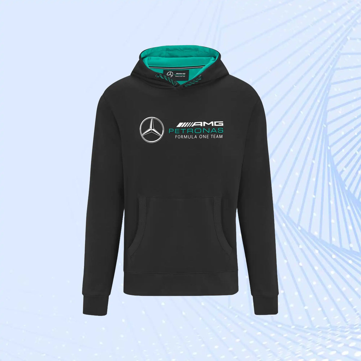 Mercedes AMG Petronas Formula One Logo Hooded Sweat- Black- Unisex - view 2