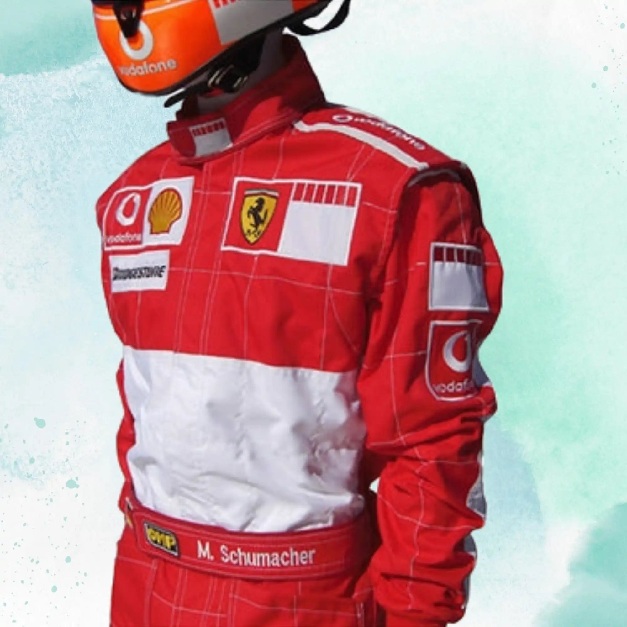 Michael Schumacher 2006 BAR CODE Ferrari F1 Replica Embroidery Race Suit - view 4