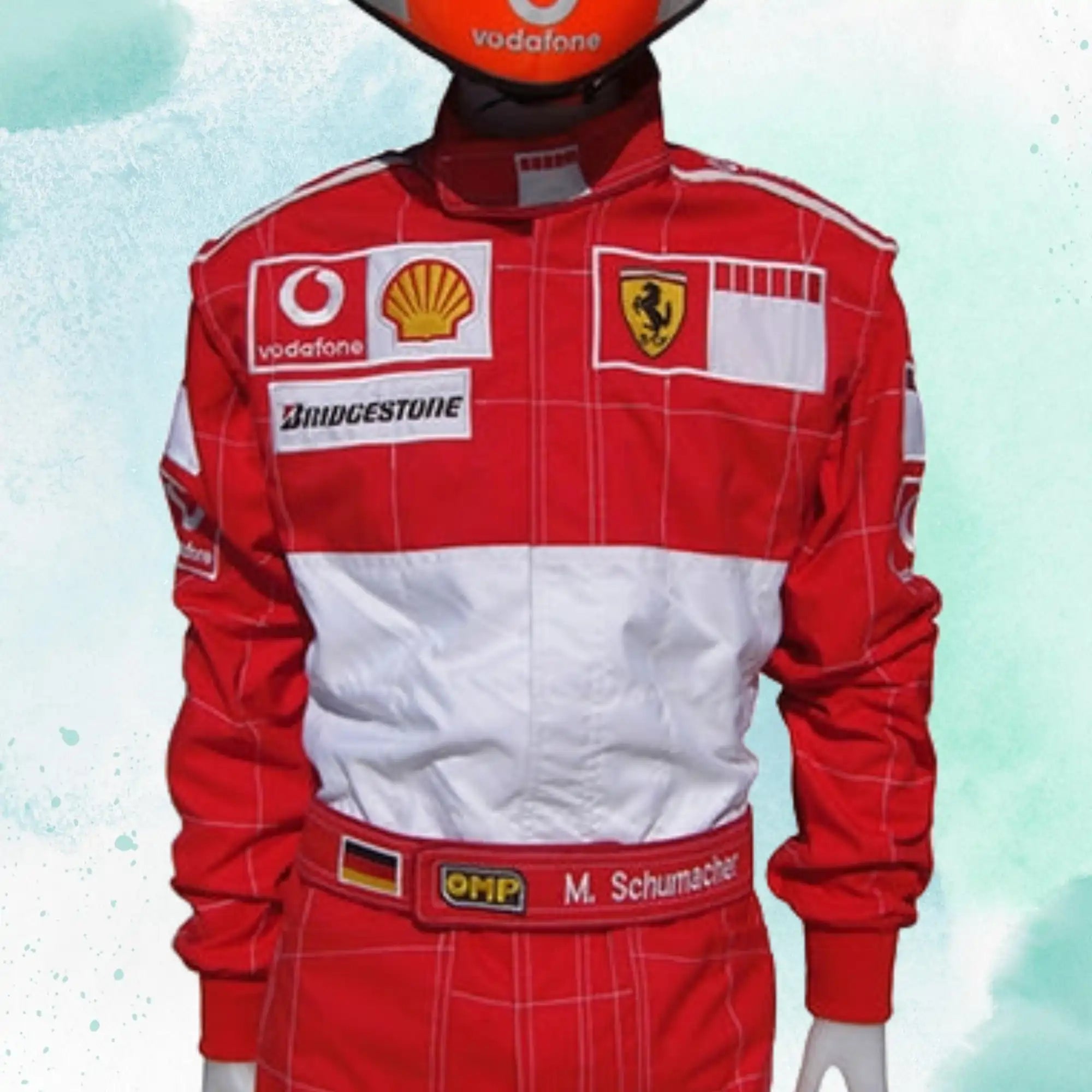 Michael Schumacher 2006 BAR CODE Ferrari F1 Replica Embroidery Race Suit - view 6