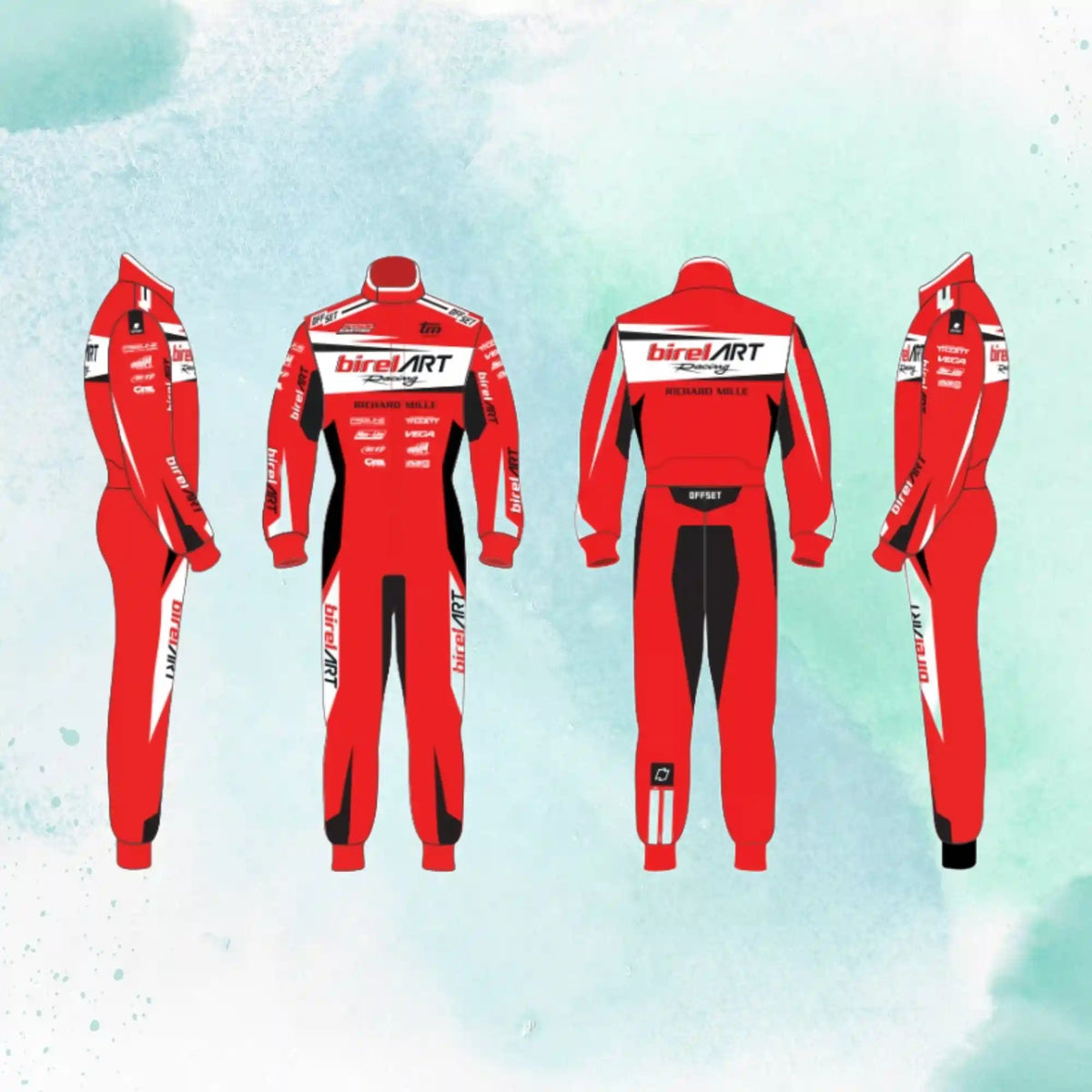 New 2023 Birel ART Go Kart Overall Replica Racing Suit Sublimation Printed - view 1