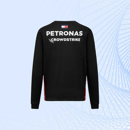 New 2023 F1 Mercedes AMG Petronas Team Long Sleeved Drive T-Shirt- Black - view 3