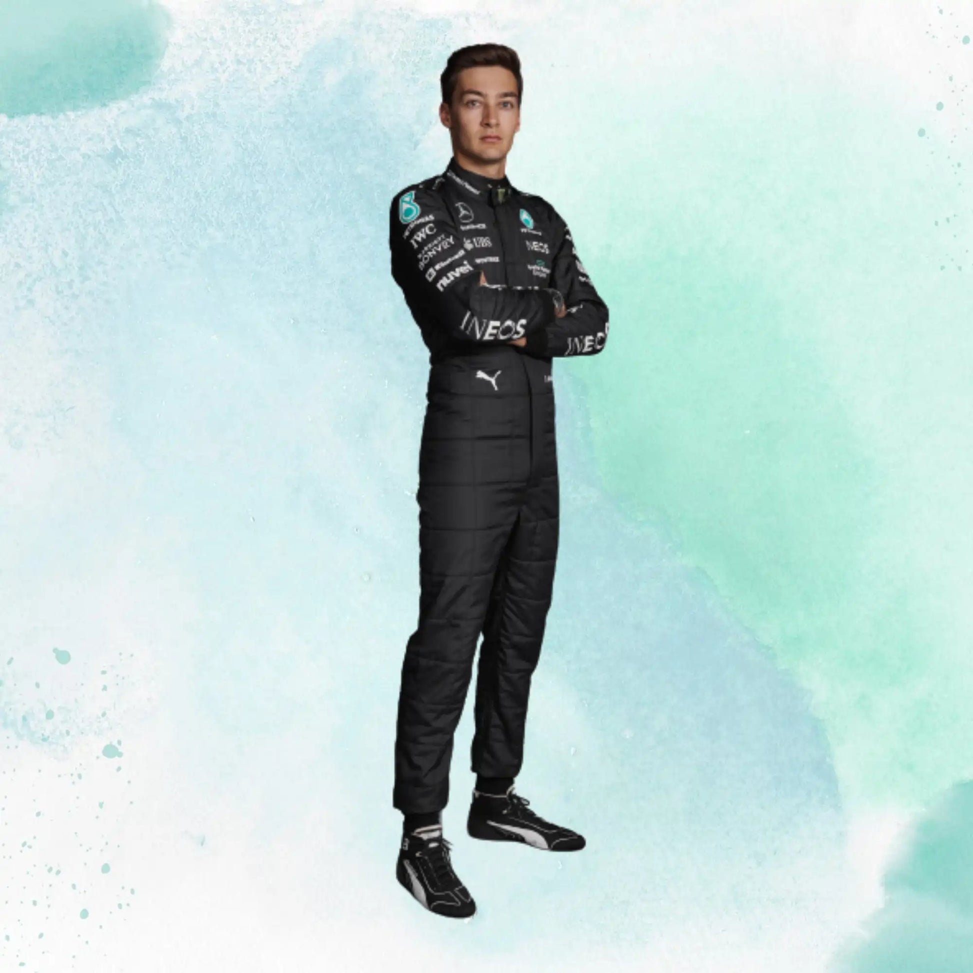 New 2023 George Russell Mercedes-AMG Petronas F1 Team Race Suit Replica - view 1