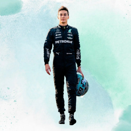New 2023 George Russell Mercedes-AMG Petronas F1 Team Race Suit Replica - view 2