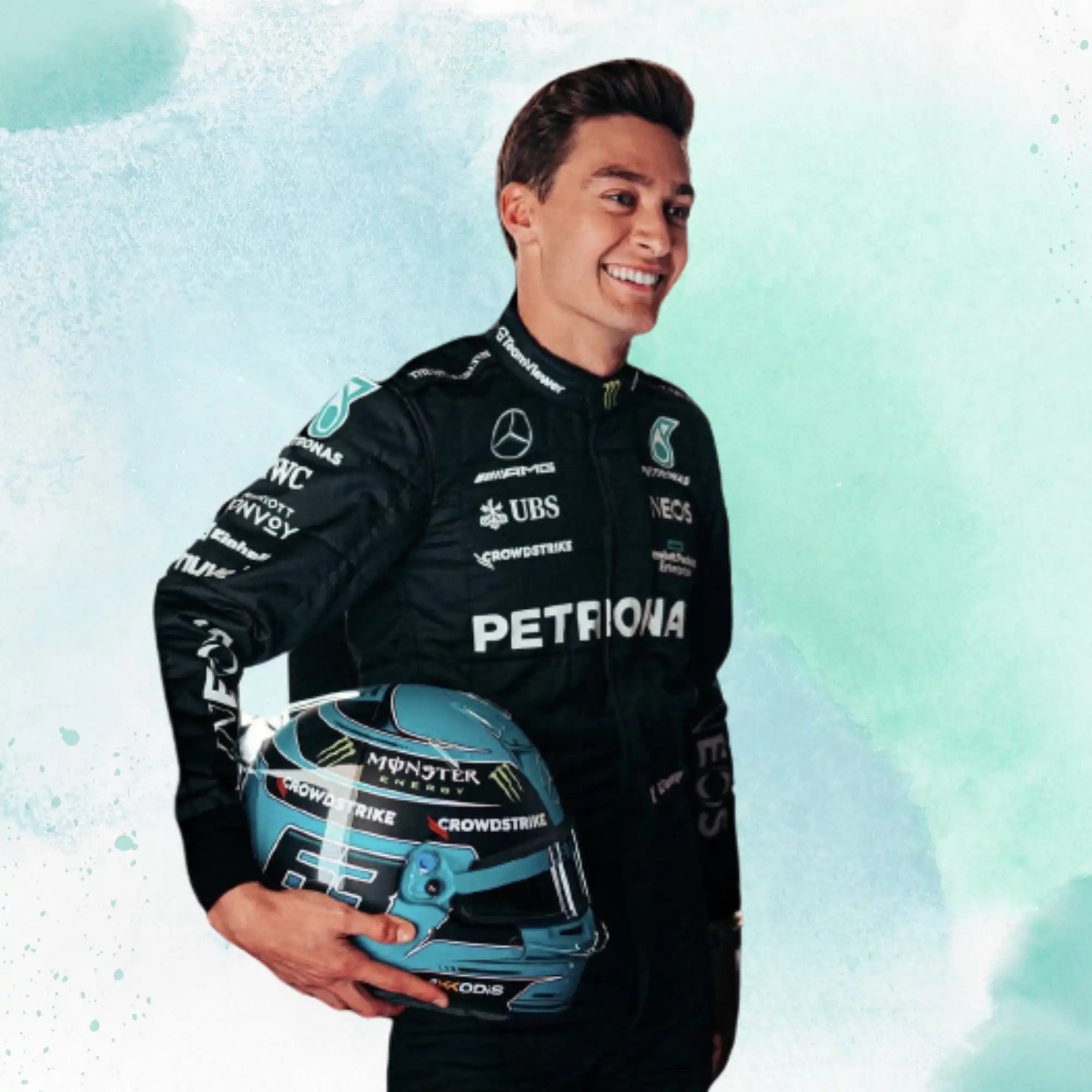 New 2023 George Russell Mercedes-AMG Petronas F1 Team Race Suit Replica - view 3