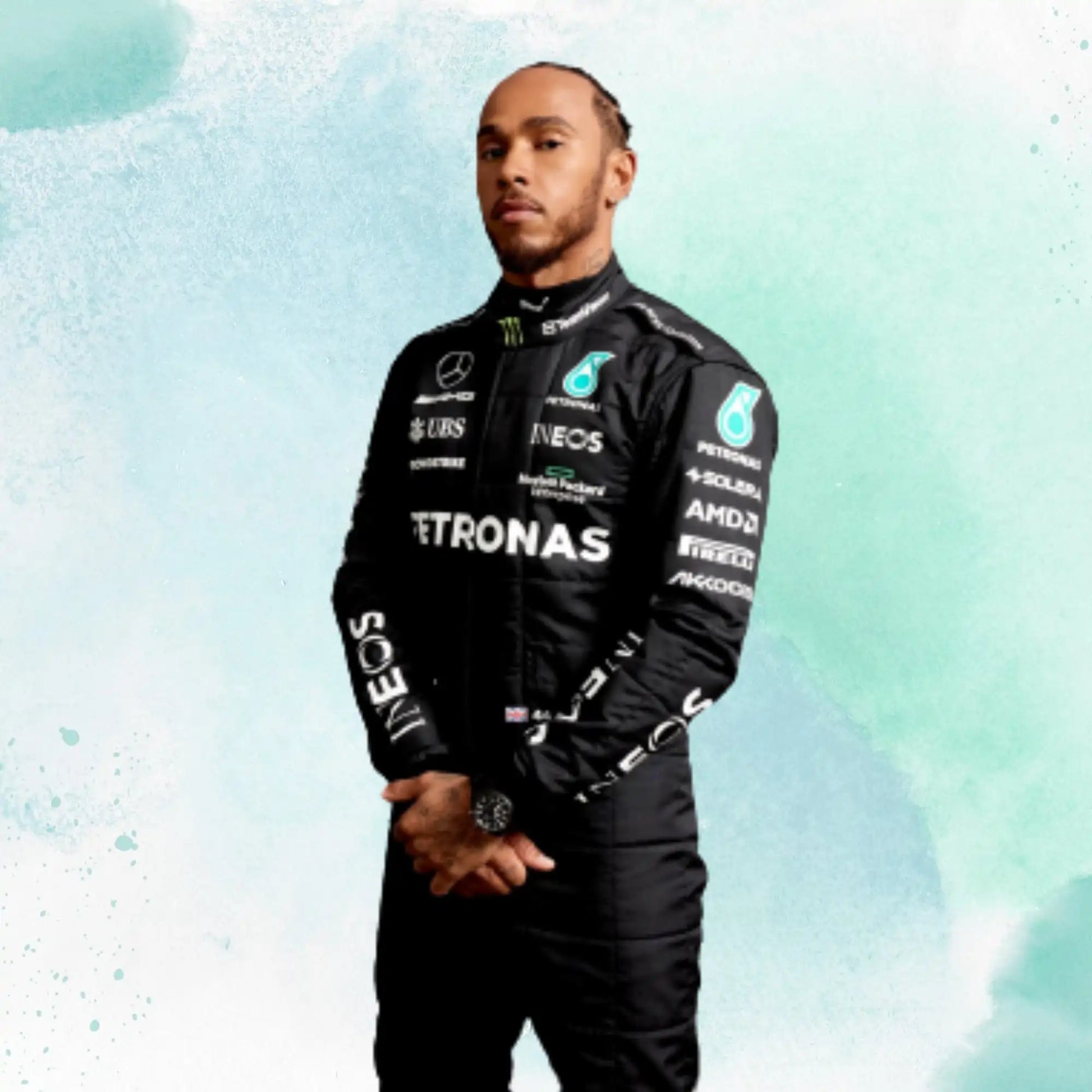 New 2023 Lewis Hamilton Mercedes-AMG Petronas F1 Team Replica Race Suit - view 1