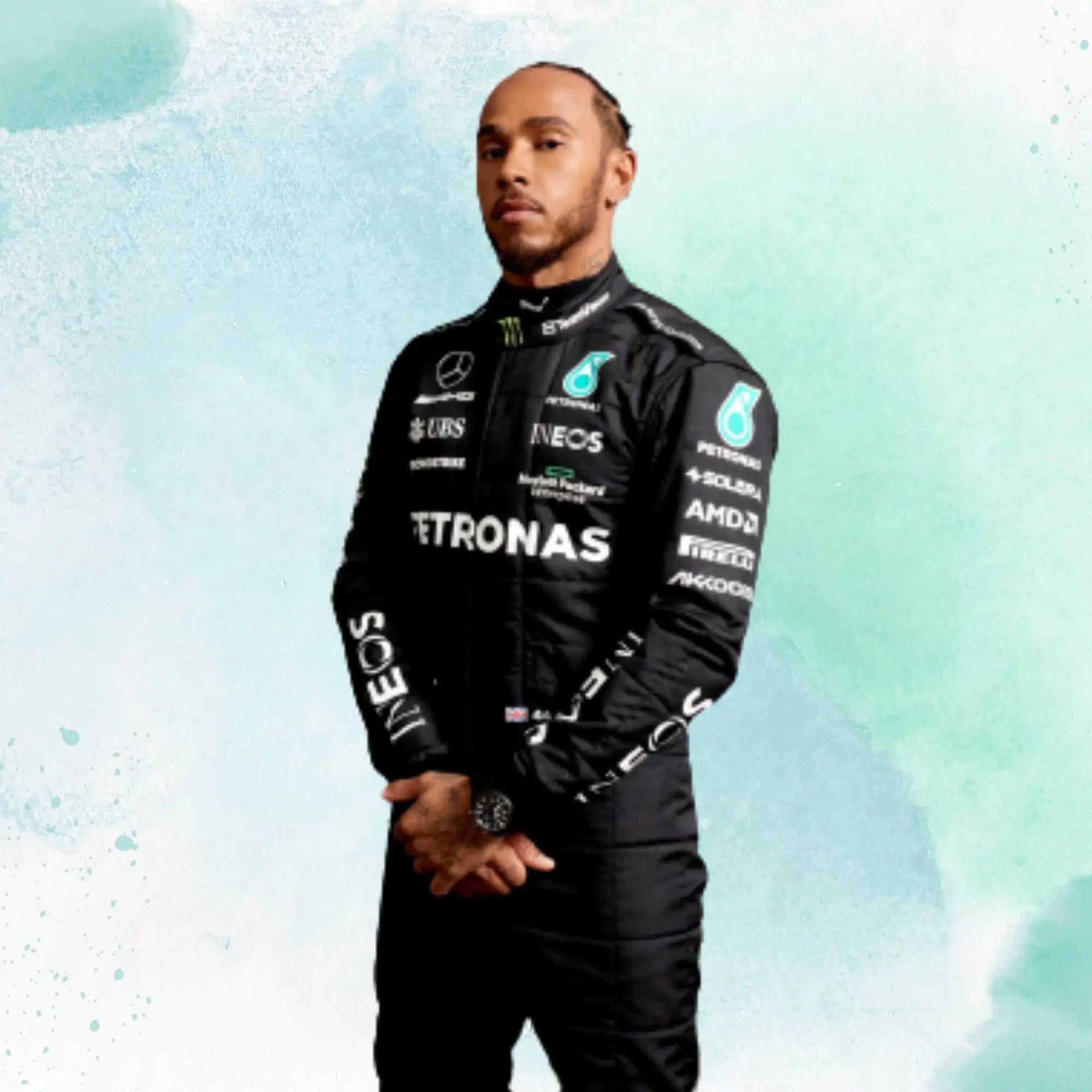 New 2023 Lewis Hamilton Mercedes-AMG Petronas F1 Team Replica Race Suit - view 1