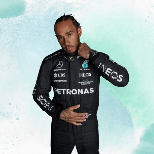New 2023 Lewis Hamilton Mercedes-AMG Petronas F1 Team Replica Race Suit - view 2