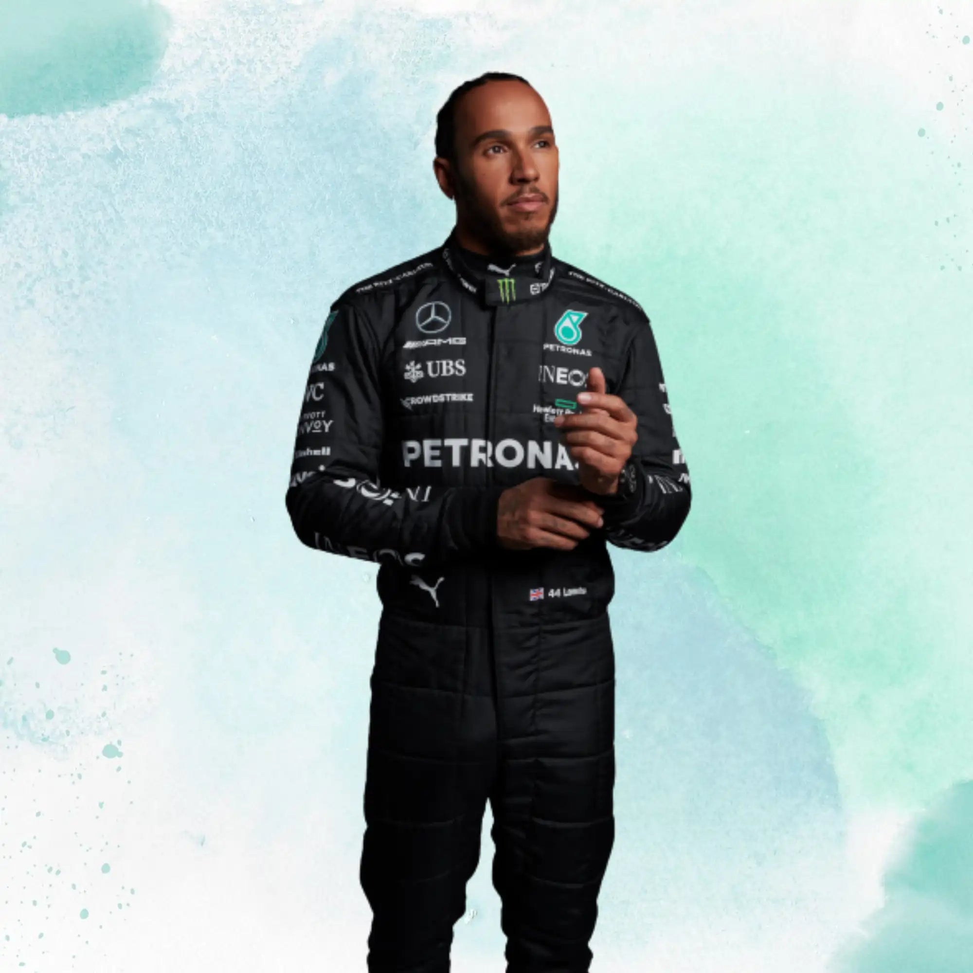 New 2023 Lewis Hamilton Mercedes-AMG Petronas F1 Team Replica Race Suit - view 4