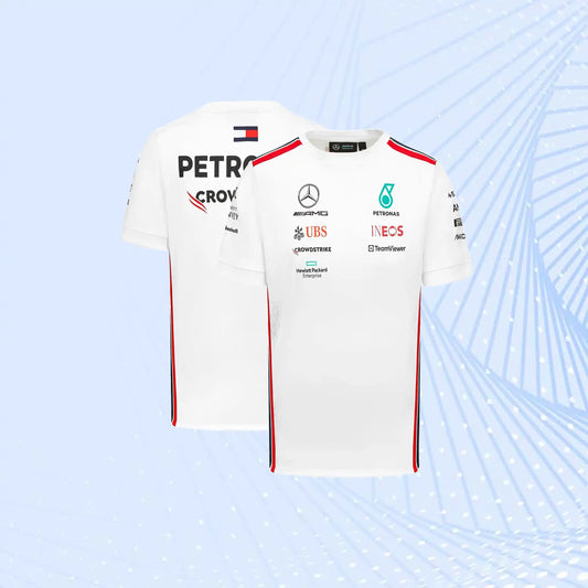 New 2023 Mercedes AMG Petronas F1 Team Driver T-Shirt- White - view 1
