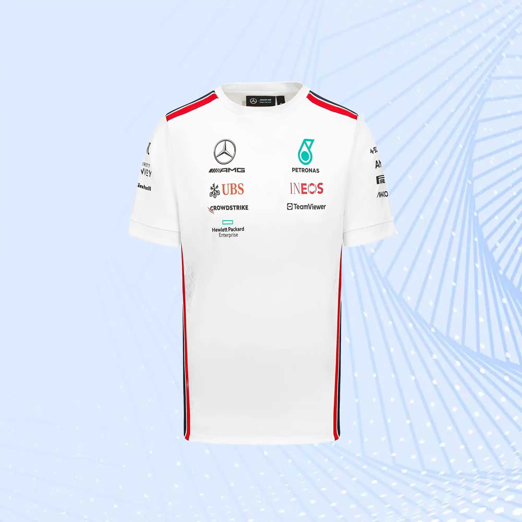 New 2023 Mercedes AMG Petronas F1 Team Driver T-Shirt- White - view 2