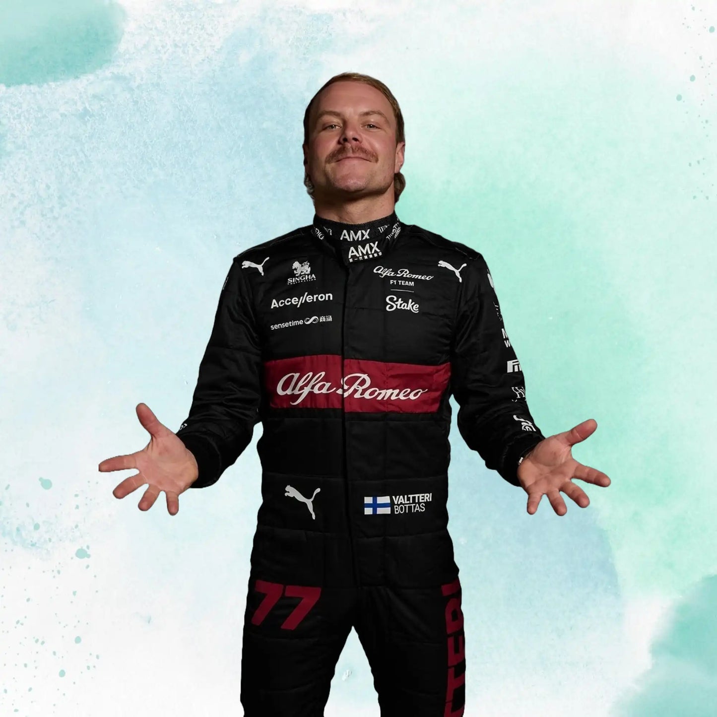 New 2023 Valtteri Bottas F1 Team Alfa Romeo Replica Race Suit - view 3