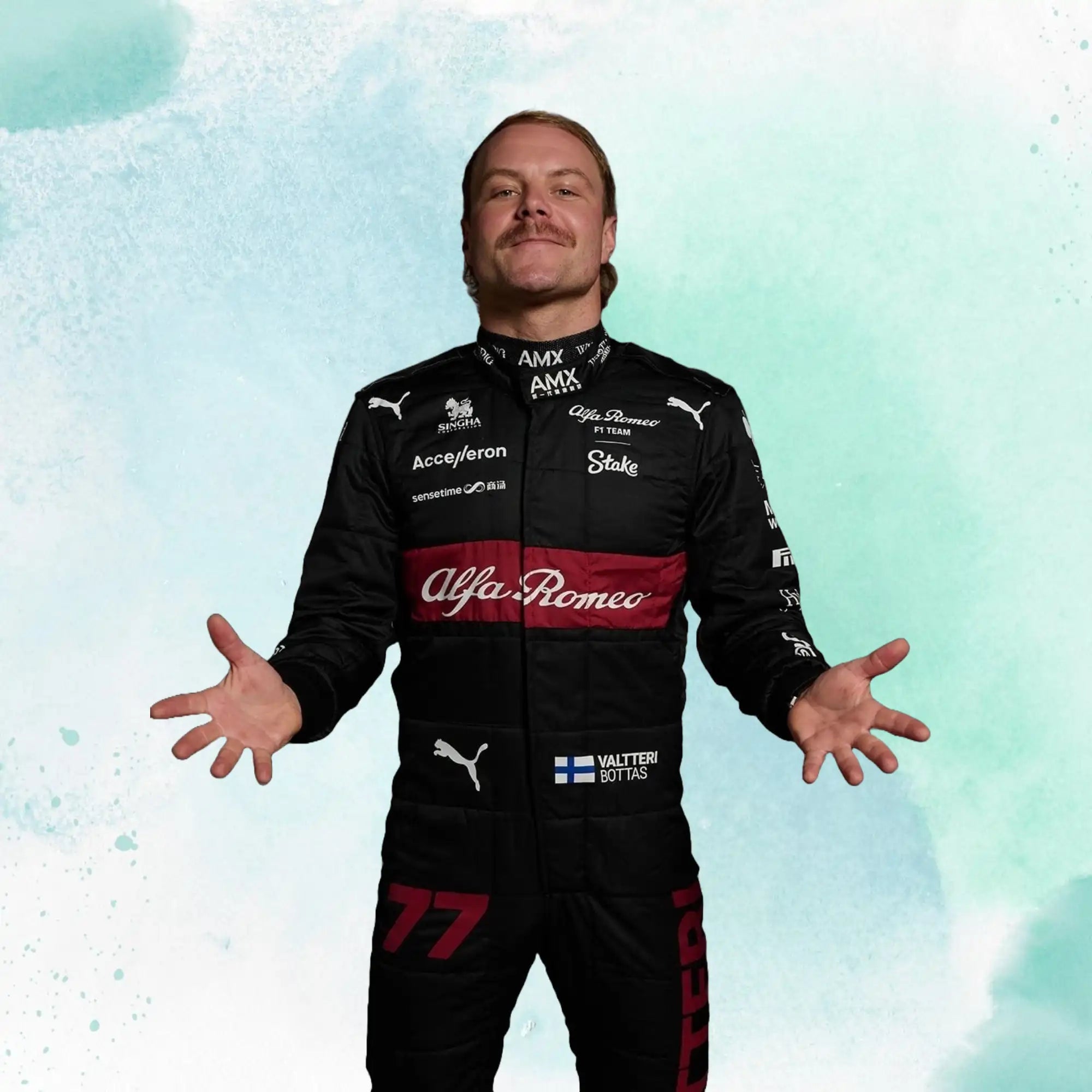 New 2023 Valtteri Bottas F1 Team Alfa Romeo Replica Race Suit - view 3
