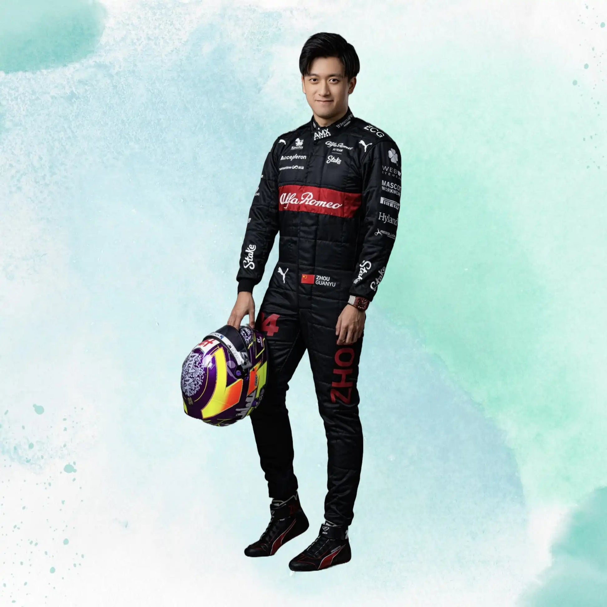 New 2023 Zhou Guanyu F1 Team Replica Racing Suit Alfa Romeo - view 1