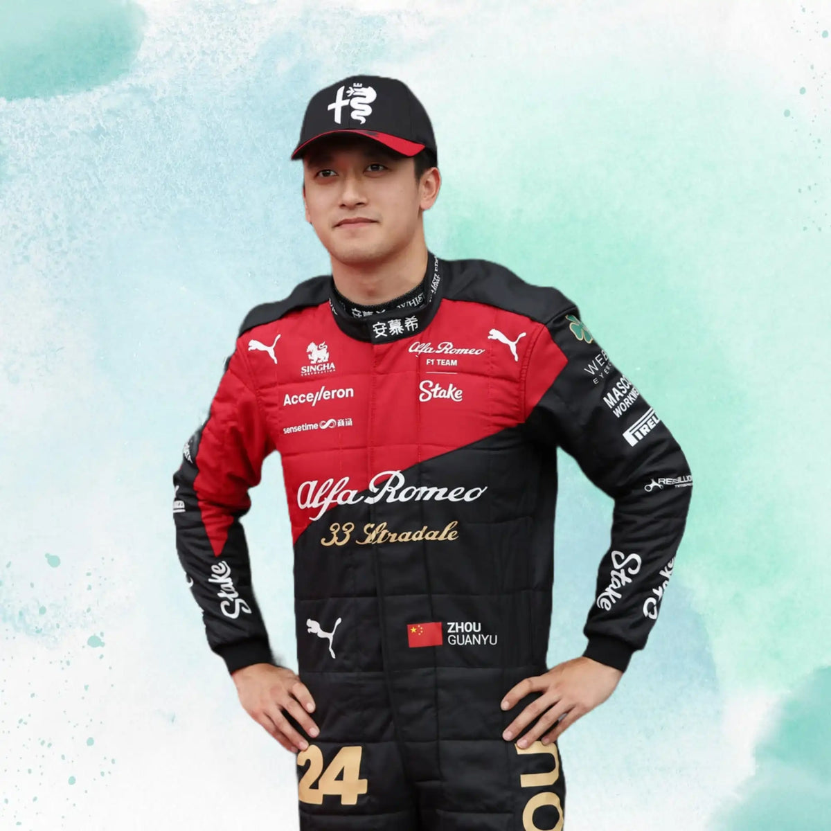 New 2023 Zhou Guanyu Italian Grand Prix Replica Racing Suit F1 Team Alfa Romeo - view 1