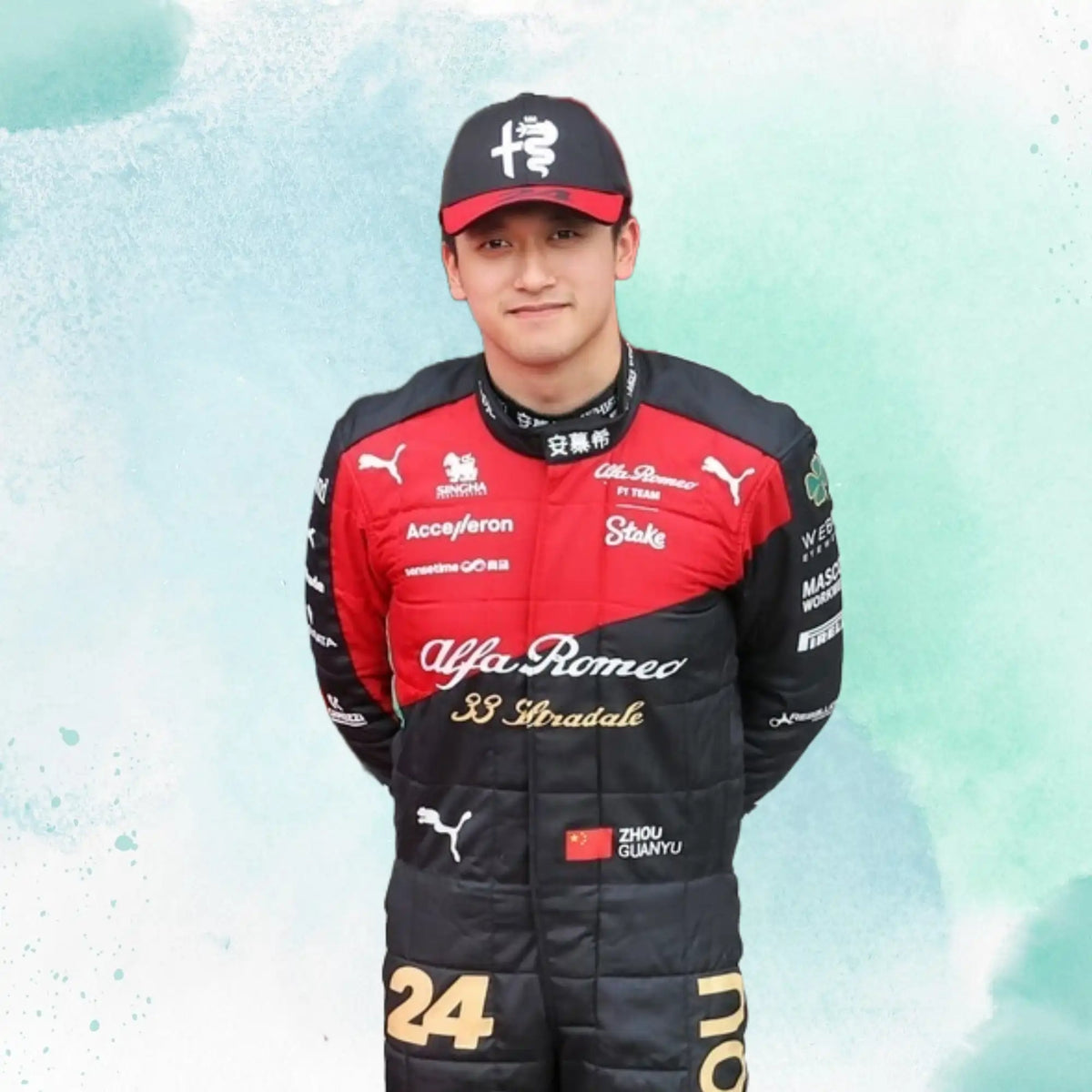 New 2023 Zhou Guanyu Italian Grand Prix Replica Racing Suit F1 Team Alfa Romeo - view 4