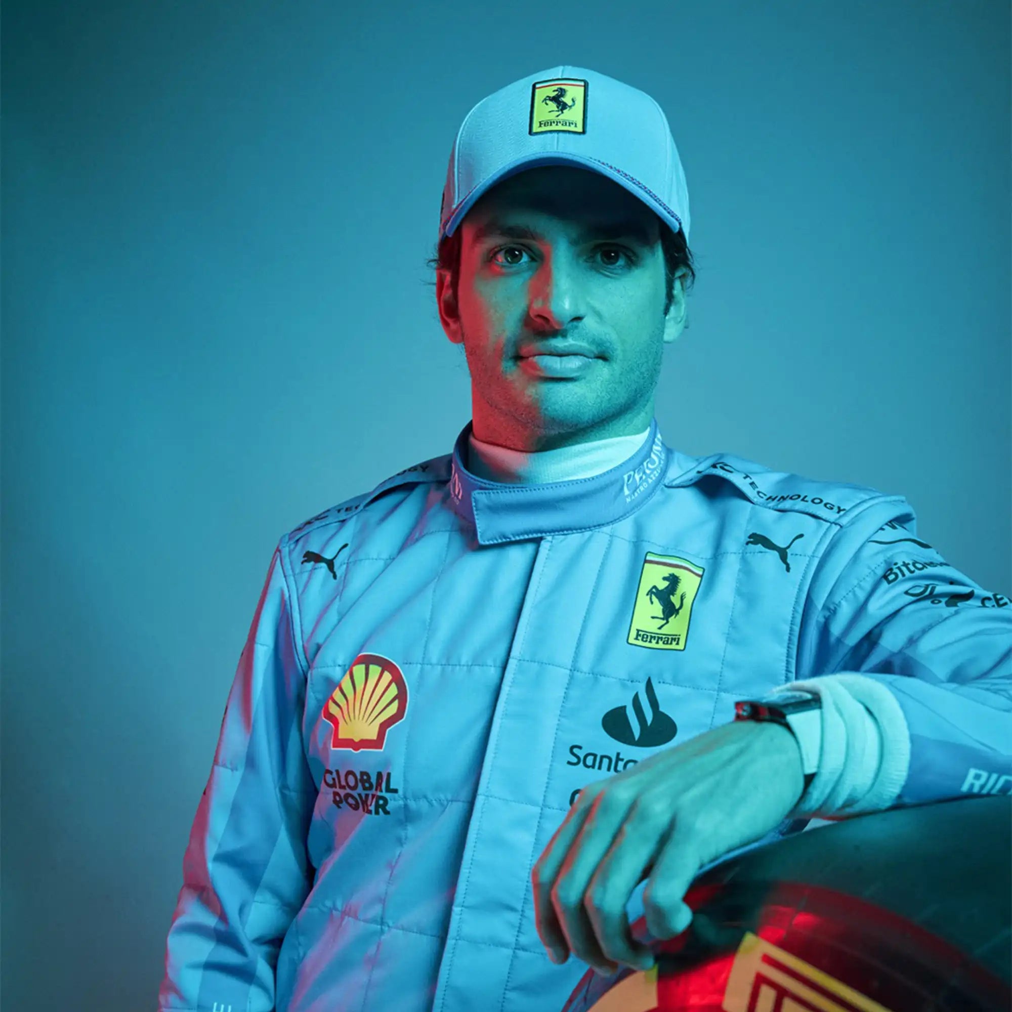 New 2024 Carlos Sainz jr Miami Grand Prix Scuderia Ferrari F1 Team Replica Racing Suit - view 2