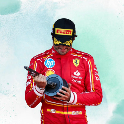New 2024 Carlos Sainz jr Monaco GP Scuderia Ferrari HP F1 Team Replica Racing Suit - view 3