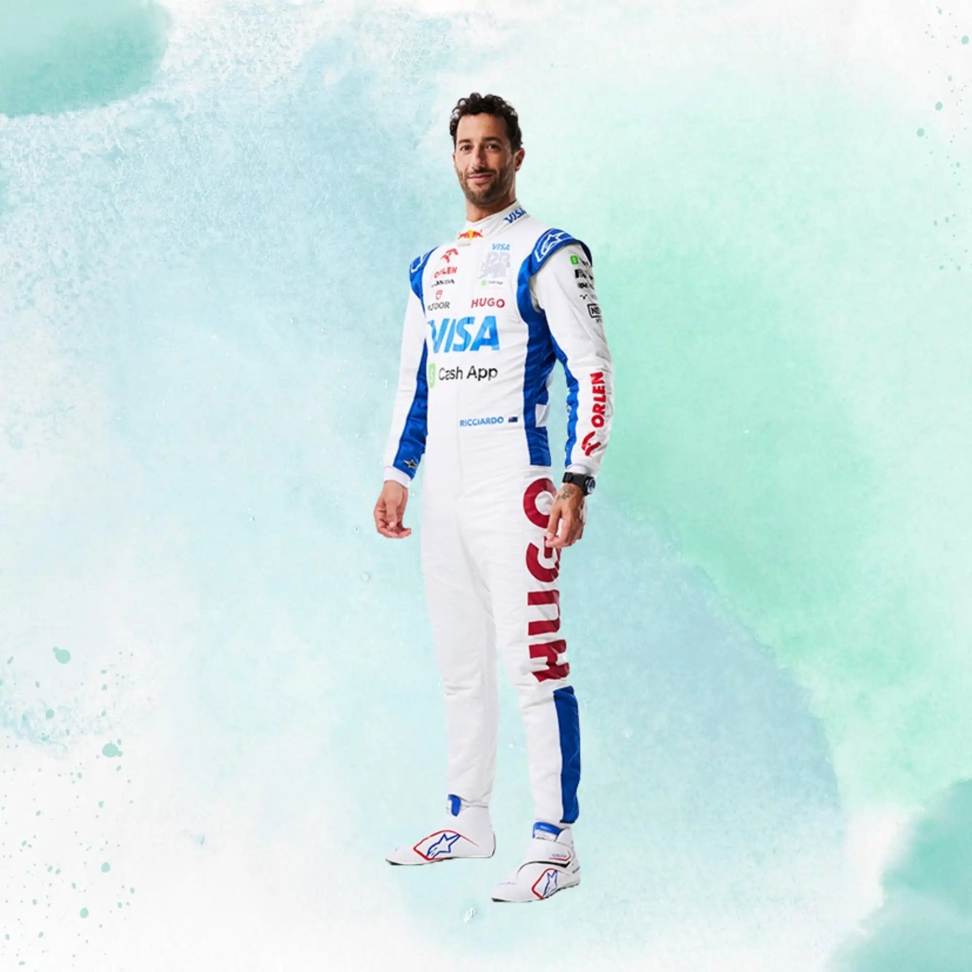 New 2024 F1 Daniel Ricciardo Visa Cash App RB Formula One Team Replica Racing Suit - view 1