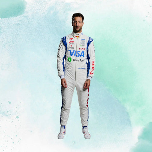 New 2024 F1 Daniel Ricciardo Visa Cash App RB Formula One Team Replica Racing Suit - view 2