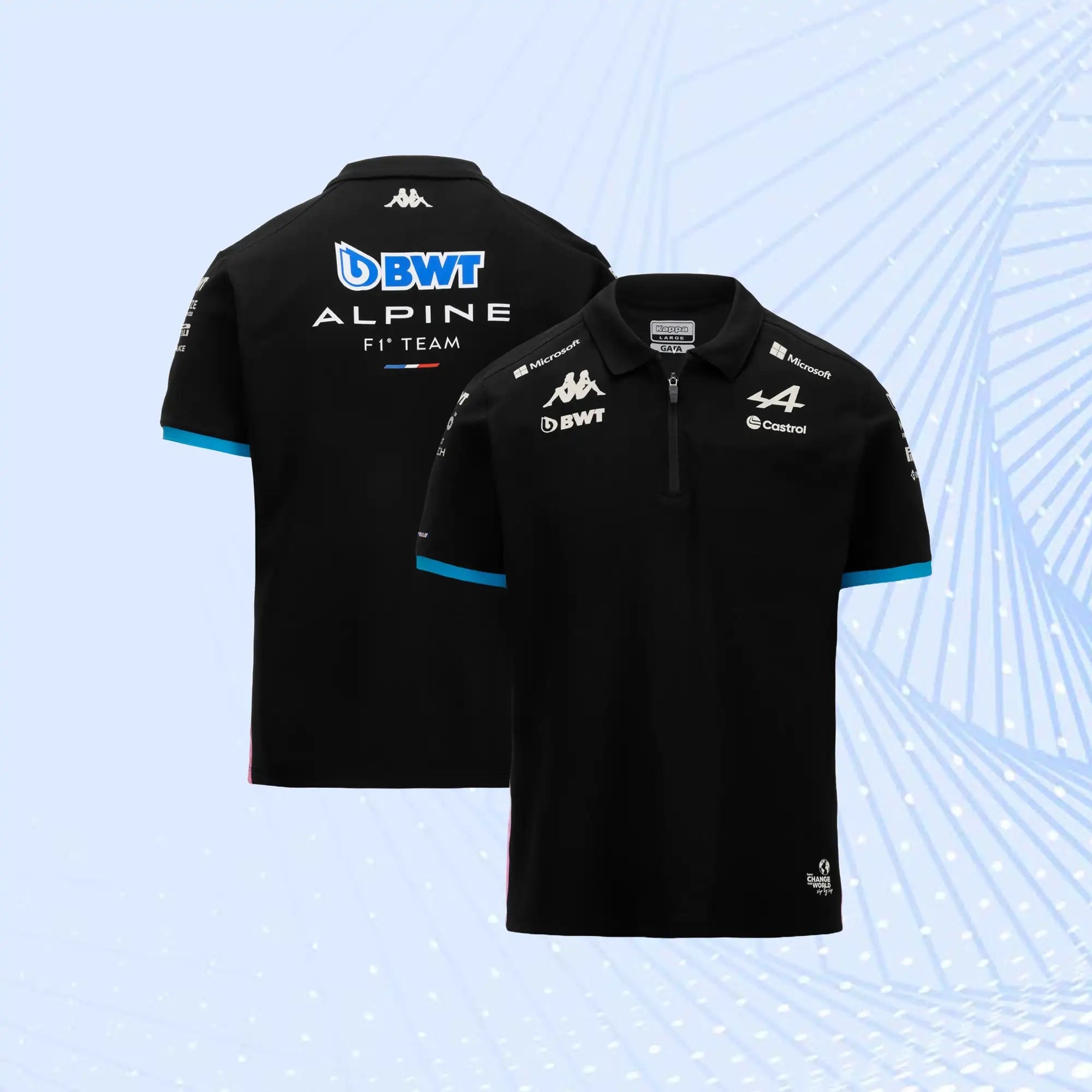 New 2024 F1 Team BWT Alpine Polo- Black - view 1