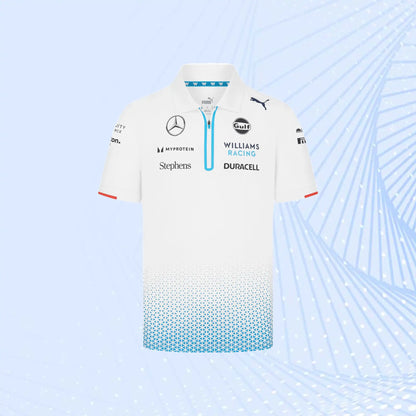 New 2024 F1 Team Williams Racing Team Polo- White - view 2