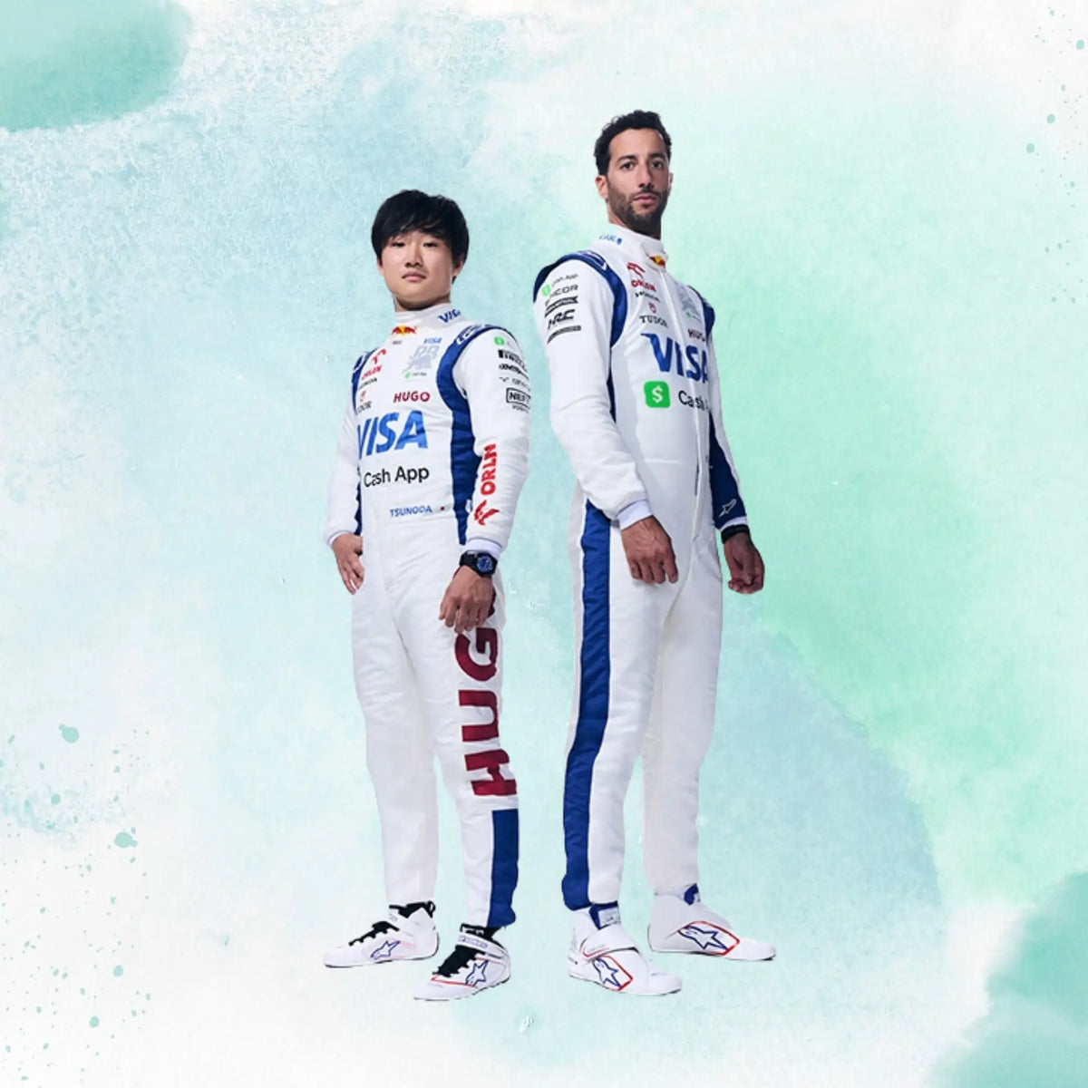 New 2024 F1 Yuki Tsunoda Formula One Team Visa Cash App RB Replica Racing Suit - view 3