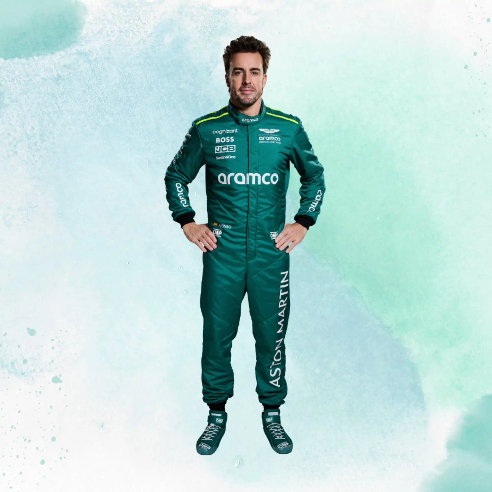 New 2024 Fernando Alonso Aston Martin F1 Team Replica Racing Suit - view 1