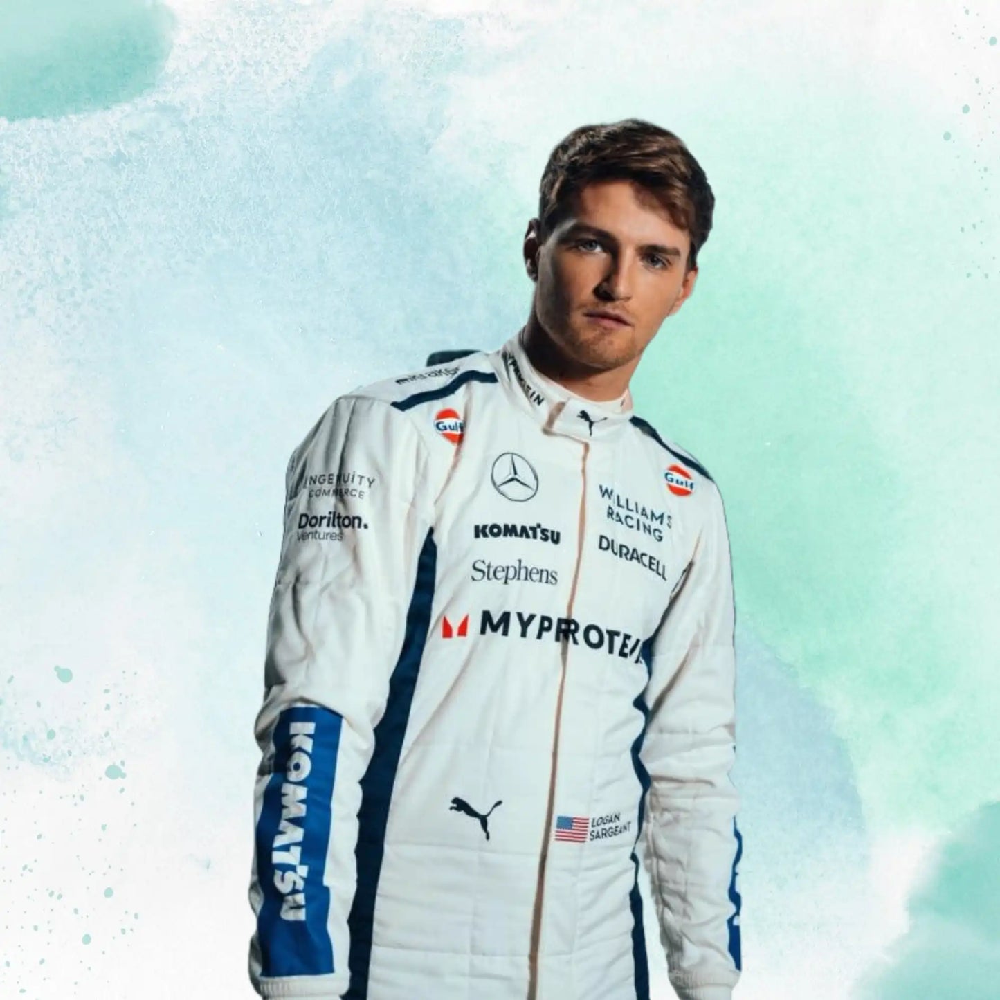 New 2024 Logan Sargeant F1 Team Williams Racing Replica Racing Suit - view 4