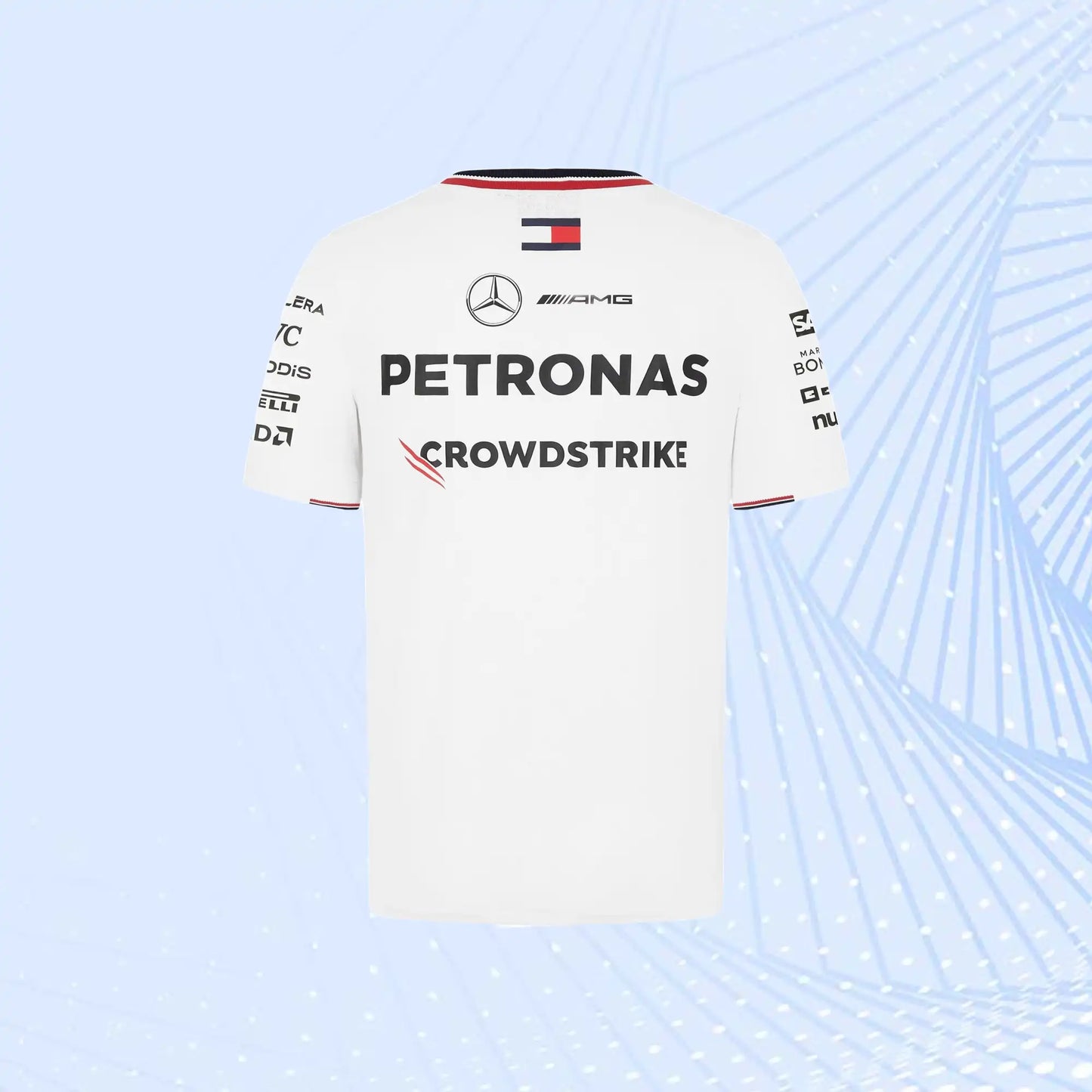 New 2024 Mercedes AMG Petronas F1 Team Driver T-Shirt- White - view 3