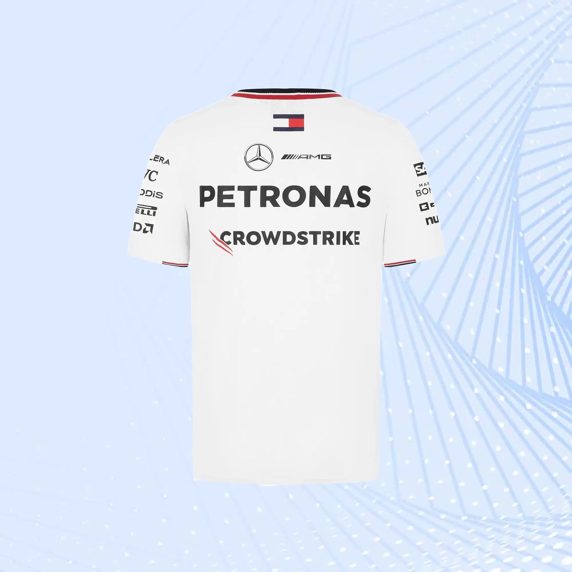 New 2024 Mercedes AMG Petronas F1 Team Driver T-Shirt- White - view 3