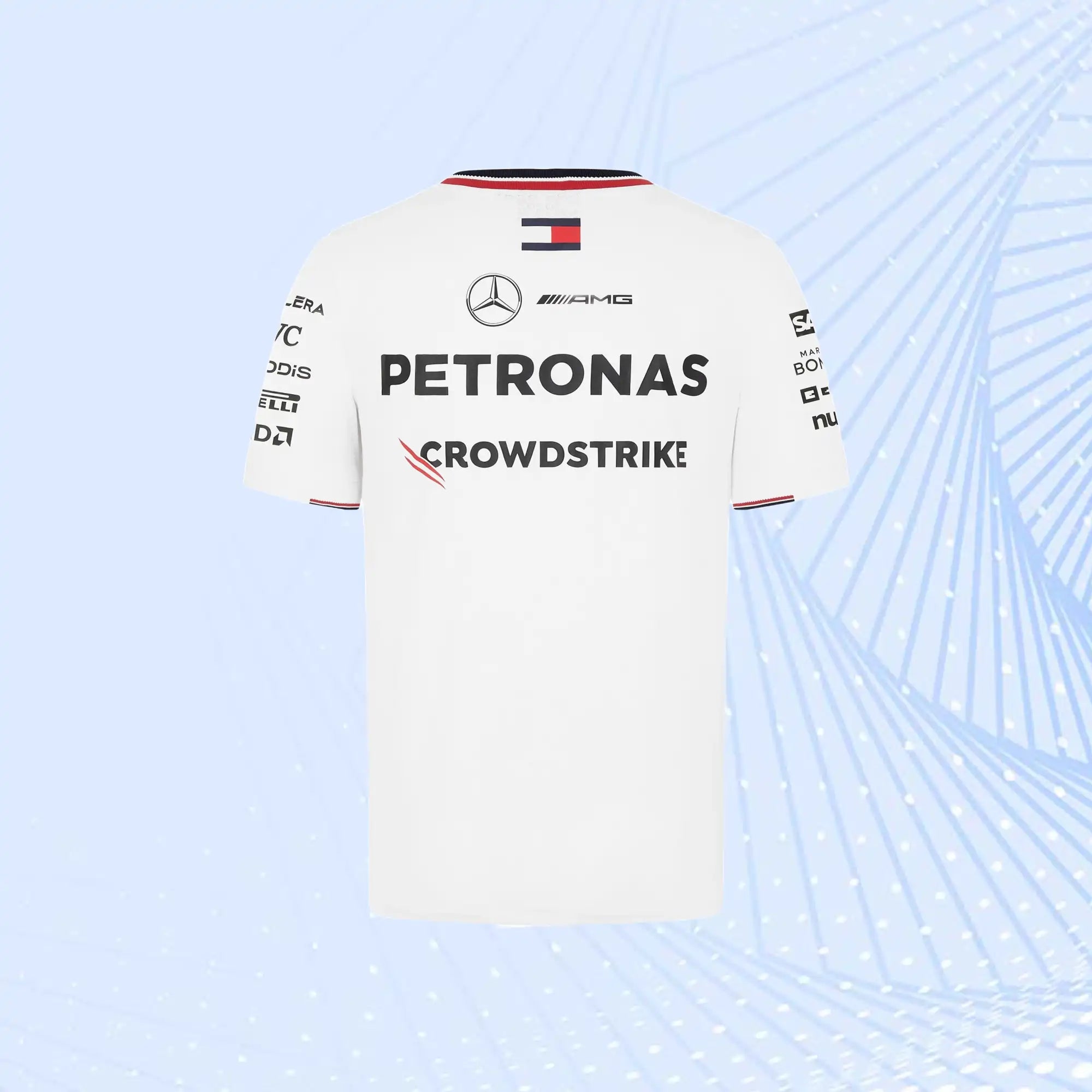 New 2024 Mercedes AMG Petronas F1 Team Driver T-Shirt- White - view 3