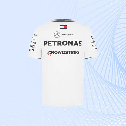 New 2024 Mercedes AMG Petronas F1 Team Driver T-Shirt- White - view 3