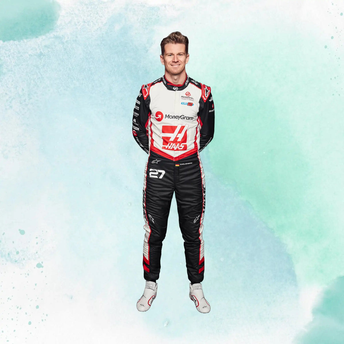 New 2024 Nico Hulkenberg MoneyGram Haas F1 Team Replica Racing Suit - view 2