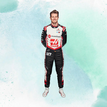 New 2024 Nico Hulkenberg MoneyGram Haas F1 Team Replica Racing Suit - view 2
